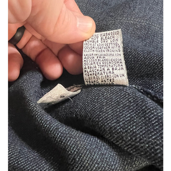 Firethorn Silver Wool Blend Leather Trim Blue Button Down Size M - Picture 5 of 5